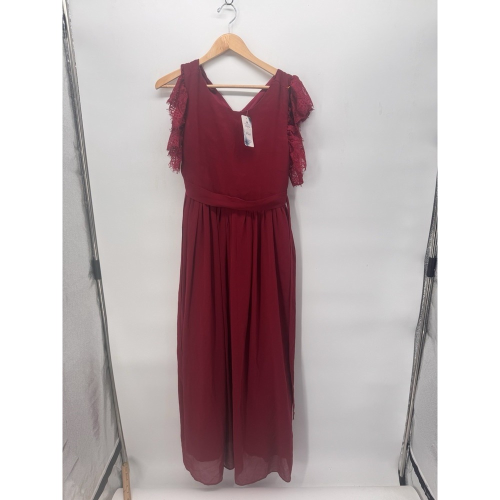 IBTOM CASTLE Womens Transformer Evening Dress Marron Size 12 Bridgeton Lace  New
